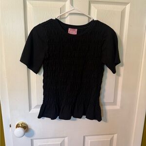 Muse Black Ruffled Top
